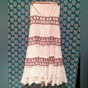 BCBGMaxAzria Strapless White and Red Dress